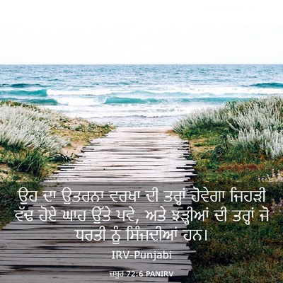 Picture 03 - ਜ਼ਬੂਰ 72:6 PANIRV - ਉਹ ਦਾ ਉਤਰਨਾ ਵਰਖਾ ਦੀ - Bible Verse Picture