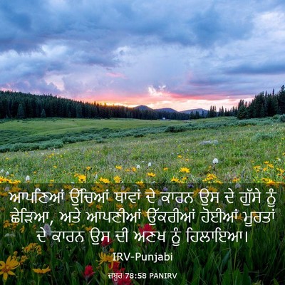 Picture 03 - ਜ਼ਬੂਰ 78:58 PANIRV - ਆਪਣਿਆਂ ਉੱਚਿਆਂ - Bible Verse Picture