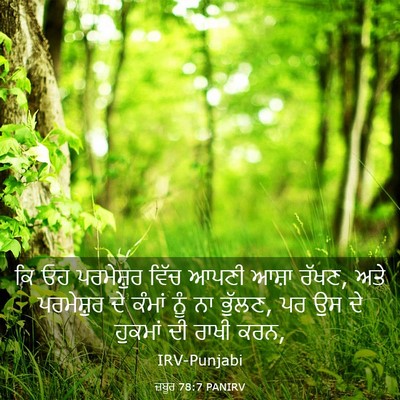 Picture 03 - ਜ਼ਬੂਰ 78:7 PANIRV - ਕਿ ਓਹ ਪਰਮੇਸ਼ੁਰ - Bible Verse Picture