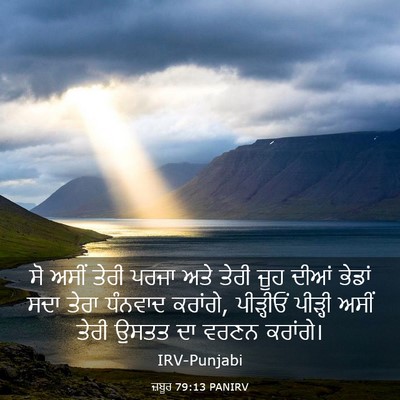 Picture 03 - ਜ਼ਬੂਰ 79:13 PANIRV - ਸੋ ਅਸੀਂ ਤੇਰੀ ਪਰਜਾ - Bible Verse Picture