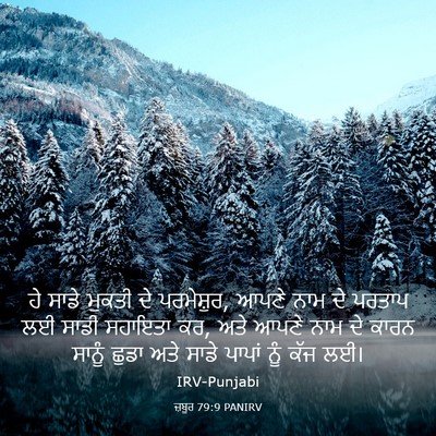 Picture 03 - ਜ਼ਬੂਰ 79:9 PANIRV - ਹੇ ਸਾਡੇ ਮੁਕਤੀ ਦੇ - Bible Verse Picture