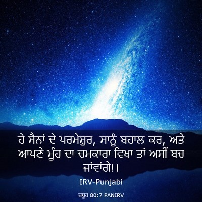Picture 03 - ਜ਼ਬੂਰ 80:7 PANIRV - ਹੇ ਸੈਨਾਂ ਦੇ - Bible Verse Picture