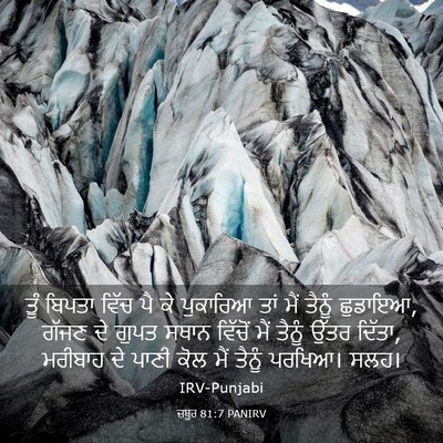Picture 03 - ਜ਼ਬੂਰ 81:7 PANIRV - ਤੂੰ ਬਿਪਤਾ ਵਿੱਚ ਪੈ - Bible Verse Picture
