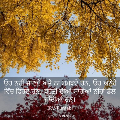 Picture 03 - ਜ਼ਬੂਰ 82:5 PANIRV - ਓਹ ਨਹੀਂ ਜਾਣਦੇ ਅਤੇ - Bible Verse Picture