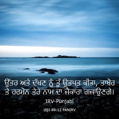 Picture 03 - ਜ਼ਬੂਰ 89:12 PANIRV - ਉੱਤਰ ਅਤੇ ਦੱਖਣ ਨੂੰ - Bible Verse Picture