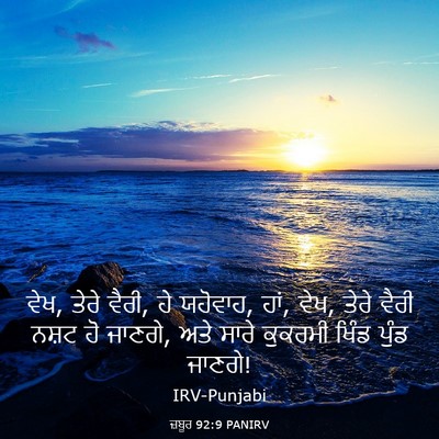 Picture 03 - ਜ਼ਬੂਰ 92:9 PANIRV - ਵੇਖ, ਤੇਰੇ ਵੈਰੀ, ਹੇ - Bible Verse Picture