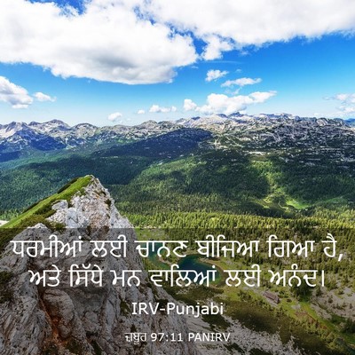 Picture 03 - ਜ਼ਬੂਰ 97:11 PANIRV - ਧਰਮੀਆਂ ਲਈ ਚਾਨਣ - Bible Verse Picture