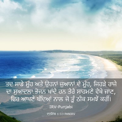 Picture 03 - ਦਾਨੀਏਲ 1:13 PANIRV - ਤਦ ਸਾਡੇ ਮੂੰਹ ਅਤੇ - Bible Verse Picture