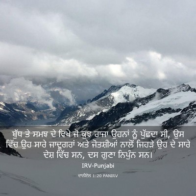 Picture 03 - ਦਾਨੀਏਲ 1:20 PANIRV - ਬੁੱਧ ਤੇ ਸਮਝ ਦੇ ਵਿਖੇ - Bible Verse Picture