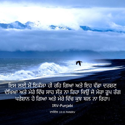 Picture 03 - ਦਾਨੀਏਲ 10:8 PANIRV - ਇਸ ਲਈ ਮੈਂ ਇਕੱਲਾ ਹੀ - Bible Verse Picture