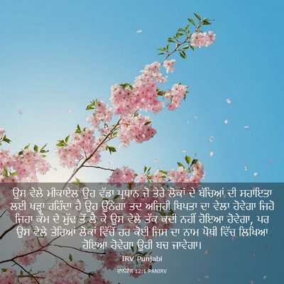 Picture 03 - ਦਾਨੀਏਲ 12:1 PANIRV - ਉਸ ਵੇਲੇ ਮੀਕਾਏਲ ਉਹ - Bible Verse Picture