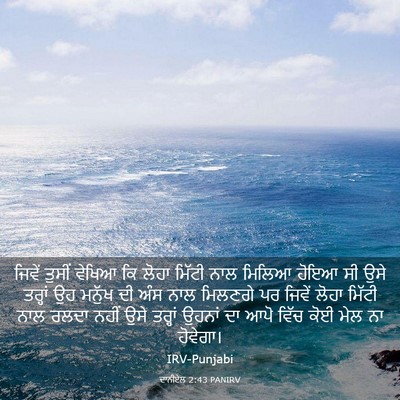 Picture 03 - ਦਾਨੀਏਲ 2:43 PANIRV - ਜਿਵੇਂ ਤੁਸੀਂ ਵੇਖਿਆ - Bible Verse Picture