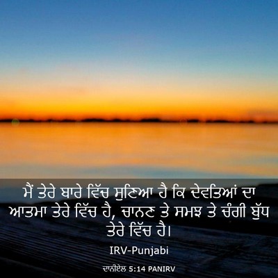 Picture 03 - ਦਾਨੀਏਲ 5:14 PANIRV - ਮੈਂ ਤੇਰੇ ਬਾਰੇ ਵਿੱਚ - Bible Verse Picture