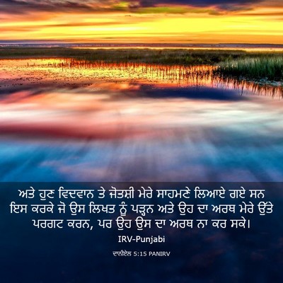 Picture 03 - ਦਾਨੀਏਲ 5:15 PANIRV - ਅਤੇ ਹੁਣ ਵਿਦਵਾਨ ਤੇ - Bible Verse Picture