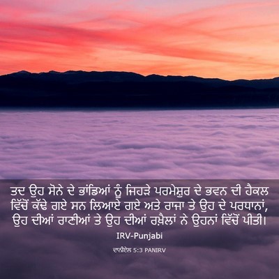 Picture 03 - ਦਾਨੀਏਲ 5:3 PANIRV - ਤਦ ਉਹ ਸੋਨੇ ਦੇ - Bible Verse Picture