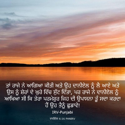 Picture 03 - ਦਾਨੀਏਲ 6:16 PANIRV - ਤਾਂ ਰਾਜੇ ਨੇ ਆਗਿਆ - Bible Verse Picture