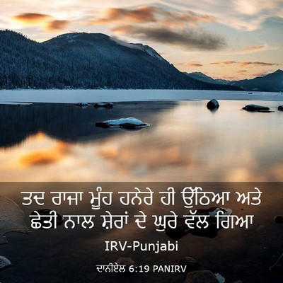 Picture 03 - ਦਾਨੀਏਲ 6:19 PANIRV - ਤਦ ਰਾਜਾ ਮੂੰਹ ਹਨੇਰੇ - Bible Verse Picture