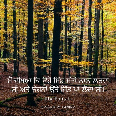 Picture 03 - ਦਾਨੀਏਲ 7:21 PANIRV - ਮੈਂ ਦੇਖਿਆ ਕਿ ਉਹੋ - Bible Verse Picture