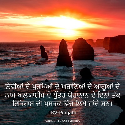 Picture 03 - ਨਹਮਯਾਹ 12:23 PANIRV - ਲੇਵੀਆਂ ਦੇ ਪੁਰਖਿਆਂ - Bible Verse Picture