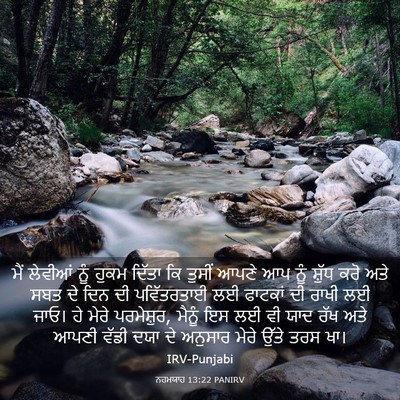 Picture 03 - ਨਹਮਯਾਹ 13:22 PANIRV - ਮੈਂ ਲੇਵੀਆਂ ਨੂੰ - Bible Verse Picture