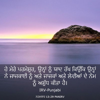 Picture 03 - ਨਹਮਯਾਹ 13:29 PANIRV - ਹੇ ਮੇਰੇ ਪਰਮੇਸ਼ੁਰ, - Bible Verse Picture