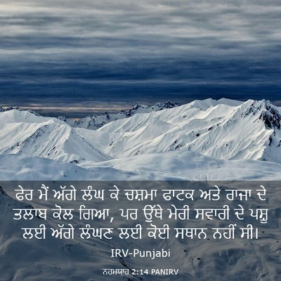 Picture 03 - ਨਹਮਯਾਹ 2:14 PANIRV - ਫੇਰ ਮੈਂ ਅੱਗੇ ਲੰਘ ਕੇ - Bible Verse Picture