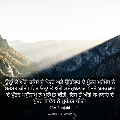 Picture 03 - ਨਹਮਯਾਹ 3:4 PANIRV - ਉਨ੍ਹਾਂ ਤੋਂ ਅੱਗੇ - Bible Verse Picture