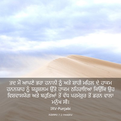 Picture 03 - ਨਹਮਯਾਹ 7:2 PANIRV - ਤਦ ਮੈਂ ਆਪਣੇ ਭਰਾ - Bible Verse Picture