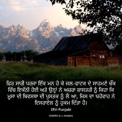 Picture 03 - ਨਹਮਯਾਹ 8:1 PANIRV - ਫਿਰ ਸਾਰੀ ਪਰਜਾ ਇੱਕ - Bible Verse Picture