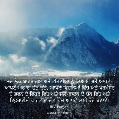 Picture 03 - ਨਹਮਯਾਹ 8:16 PANIRV - ਤਦ ਲੋਕ ਬਾਹਰ ਗਏ ਅਤੇ - Bible Verse Picture