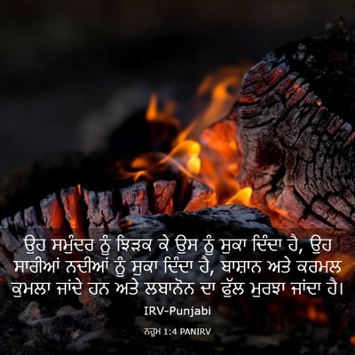 Picture 03 - ਨਹੂਮ 1:4 PANIRV - ਉਹ ਸਮੁੰਦਰ ਨੂੰ ਝਿੜਕ - Bible Verse Picture