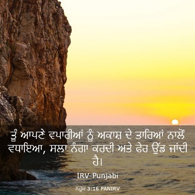 Picture 03 - ਨਹੂਮ 3:16 PANIRV - ਤੂੰ ਆਪਣੇ ਵਪਾਰੀਆਂ - Bible Verse Picture