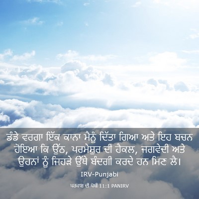 Picture 03 - ਪਰਕਾਸ਼ ਦੀ ਪੋਥੀ 11:1 PANIRV - ਡੰਡੇ ਵਰਗਾ ਇੱਕ ਕਾਨਾ - Bible Verse Picture