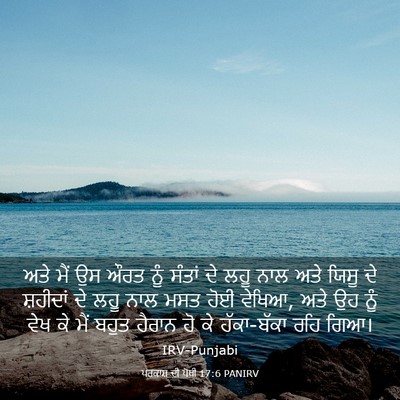 Picture 03 - ਪਰਕਾਸ਼ ਦੀ ਪੋਥੀ 17:6 PANIRV - ਅਤੇ ਮੈਂ ਉਸ ਔਰਤ ਨੂੰ - Bible Verse Picture