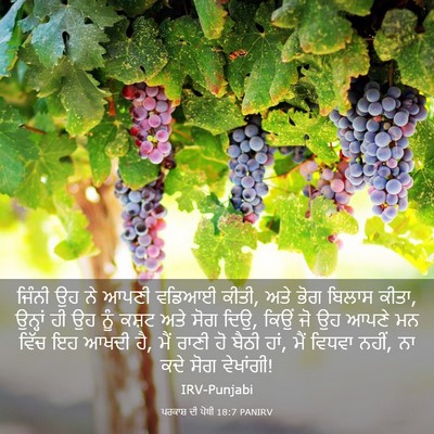 Picture 03 - ਪਰਕਾਸ਼ ਦੀ ਪੋਥੀ 18:7 PANIRV - ਜਿੰਨੀ ਉਹ ਨੇ ਆਪਣੀ - Bible Verse Picture