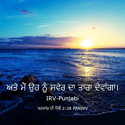 Picture 03 - ਪਰਕਾਸ਼ ਦੀ ਪੋਥੀ 2:28 PANIRV - ਅਤੇ ਮੈਂ ਉਹ ਨੂੰ ਸਵੇਰ - Bible Verse Picture