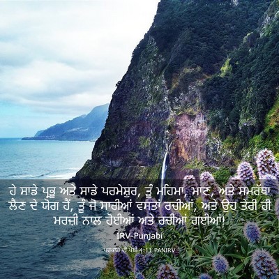 Picture 03 - ਪਰਕਾਸ਼ ਦੀ ਪੋਥੀ 4:11 PANIRV - ਹੇ ਸਾਡੇ ਪ੍ਰਭੂ ਅਤੇ - Bible Verse Picture