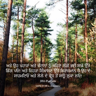 Picture 03 - ਪਰਕਾਸ਼ ਦੀ ਪੋਥੀ 6:16 PANIRV - ਅਤੇ ਉਹ ਪਹਾੜਾਂ ਅਤੇ - Bible Verse Picture