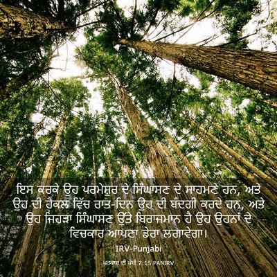 Picture 03 - ਪਰਕਾਸ਼ ਦੀ ਪੋਥੀ 7:15 PANIRV - ਇਸ ਕਰਕੇ ਉਹ - Bible Verse Picture