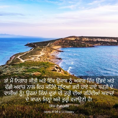 Picture 03 - ਪਰਕਾਸ਼ ਦੀ ਪੋਥੀ 8:13 PANIRV - ਤਾਂ ਮੈਂ ਨਿਗਾਹ ਕੀਤੀ - Bible Verse Picture