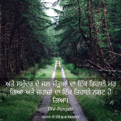 Picture 03 - ਪਰਕਾਸ਼ ਦੀ ਪੋਥੀ 8:9 PANIRV - ਅਤੇ ਸਮੁੰਦਰ ਦੇ ਜਲ - Bible Verse Picture