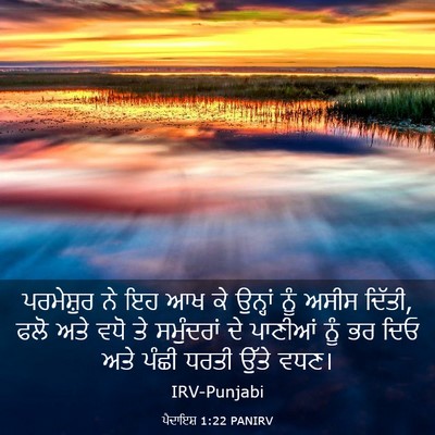 Picture 03 - ਪੈਦਾਇਸ਼ 1:22 PANIRV - ਪਰਮੇਸ਼ੁਰ ਨੇ ਇਹ ਆਖ - Bible Verse Picture