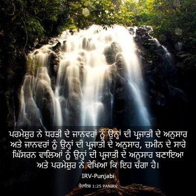 Picture 03 - ਪੈਦਾਇਸ਼ 1:25 PANIRV - ਪਰਮੇਸ਼ੁਰ ਨੇ ਧਰਤੀ - Bible Verse Picture