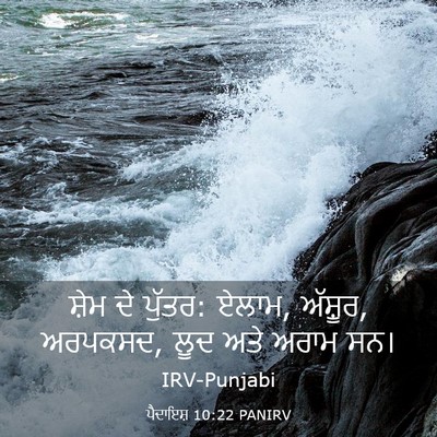 Picture 03 - ਪੈਦਾਇਸ਼ 10:22 PANIRV - ਸ਼ੇਮ ਦੇ ਪੁੱਤਰ: - Bible Verse Picture