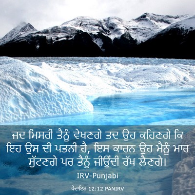 Picture 03 - ਪੈਦਾਇਸ਼ 12:12 PANIRV - ਜਦ ਮਿਸਰੀ ਤੈਨੂੰ - Bible Verse Picture