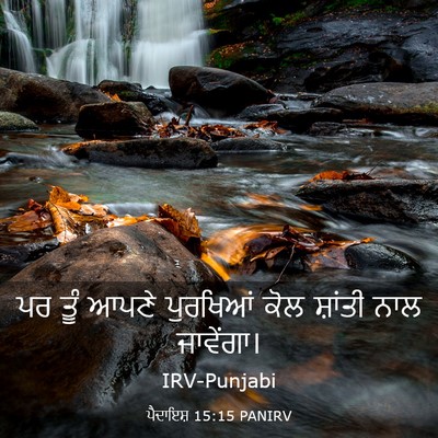Picture 03 - ਪੈਦਾਇਸ਼ 15:15 PANIRV - ਪਰ ਤੂੰ ਆਪਣੇ - Bible Verse Picture