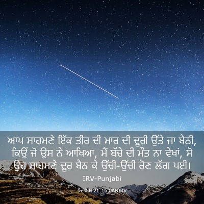 Picture 03 - ਪੈਦਾਇਸ਼ 21:16 PANIRV - ਆਪ ਸਾਹਮਣੇ ਇੱਕ ਤੀਰ - Bible Verse Picture
