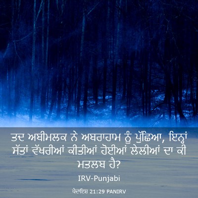 Picture 03 - ਪੈਦਾਇਸ਼ 21:29 PANIRV - ਤਦ ਅਬੀਮਲਕ ਨੇ - Bible Verse Picture
