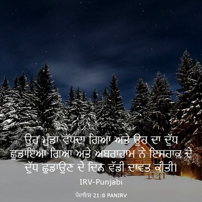 Picture 03 - ਪੈਦਾਇਸ਼ 21:8 PANIRV - ਉਹ ਮੁੰਡਾ ਵੱਧਦਾ ਗਿਆ - Bible Verse Picture