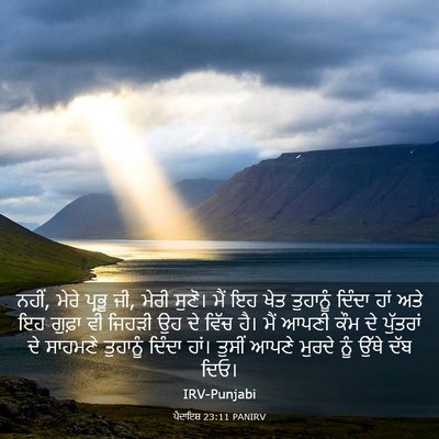 Picture 03 - ਪੈਦਾਇਸ਼ 23:11 PANIRV - ਨਹੀਂ, ਮੇਰੇ ਪ੍ਰਭੂ - Bible Verse Picture